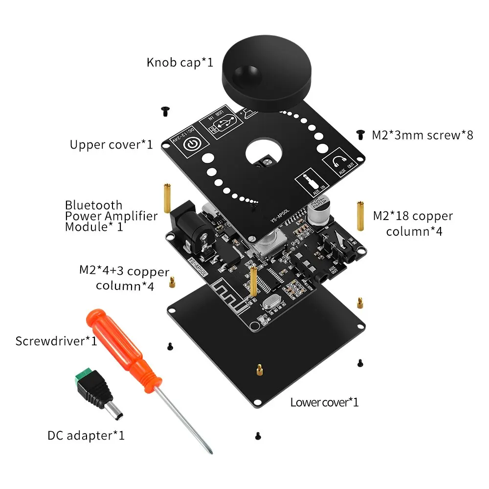 YS-AP50L 50W + 50W Mini Digital Stereo Amplifier 50WX2 Speaker Power Amplifier Board Module Bluetooth-compatible 5.0 headphone amplifier audio amplifier board stereo amplifier portable dac amplifier audio amp adapter