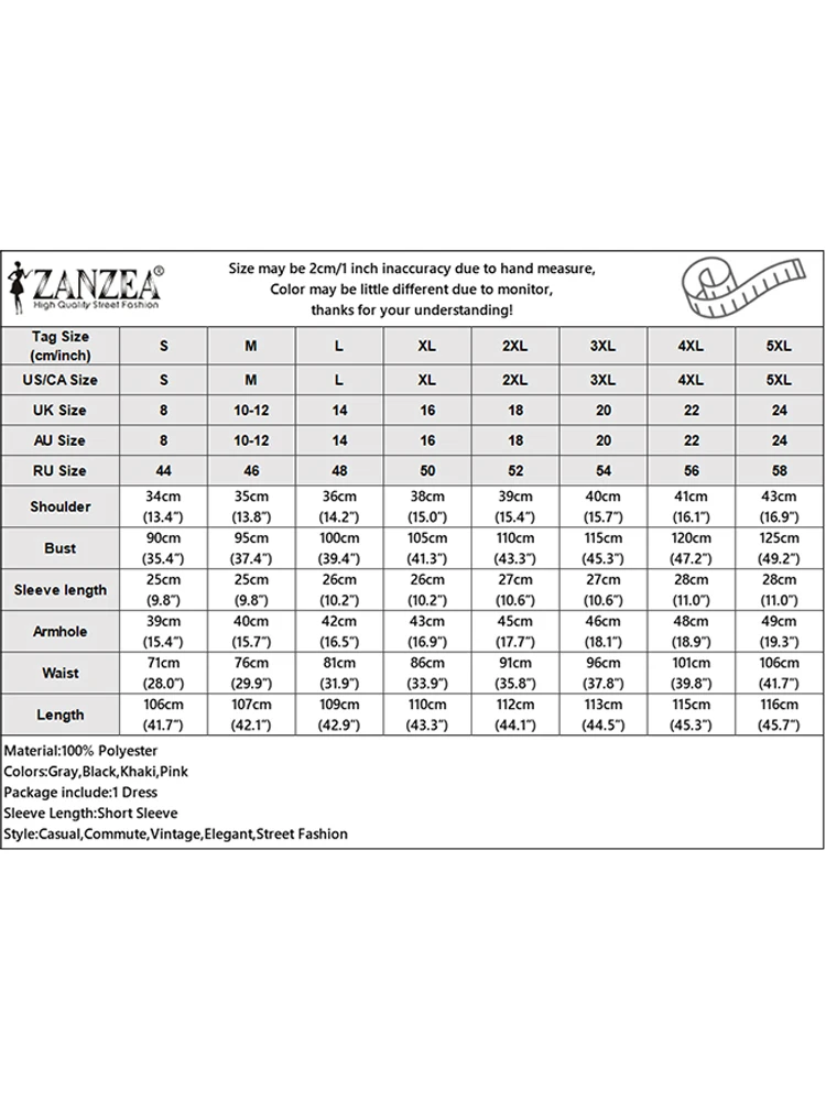 ZANZEA Elegant V Neck Office Dresses | Summer 2025 Women's Work Dresses AU/NZ - Image 6