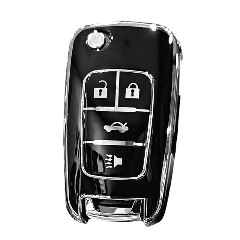 Flip Key Tpu Car Key Case Cover Per Chevrolet Camaro 2010-2015 2016 Gmc Terrain Cruze Equinox Impala Sonic Malibu Spark Trax