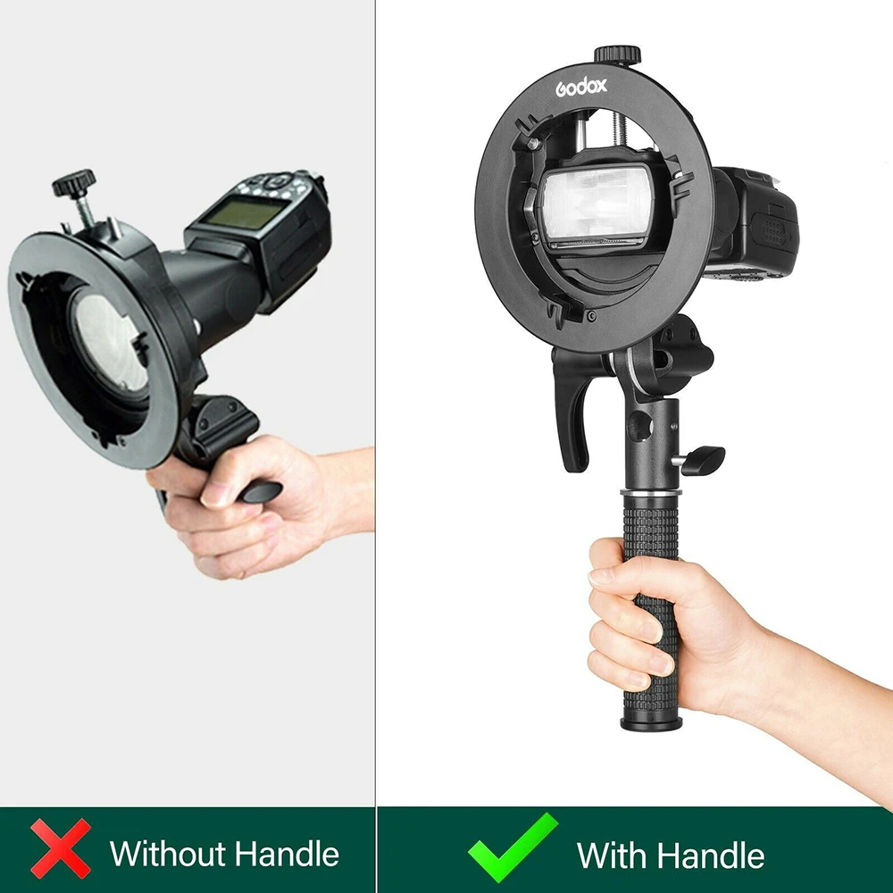 S2 Bowens Mount Flash S-type Holder Bracket Handheld Grip for V1 V860II AD200 A