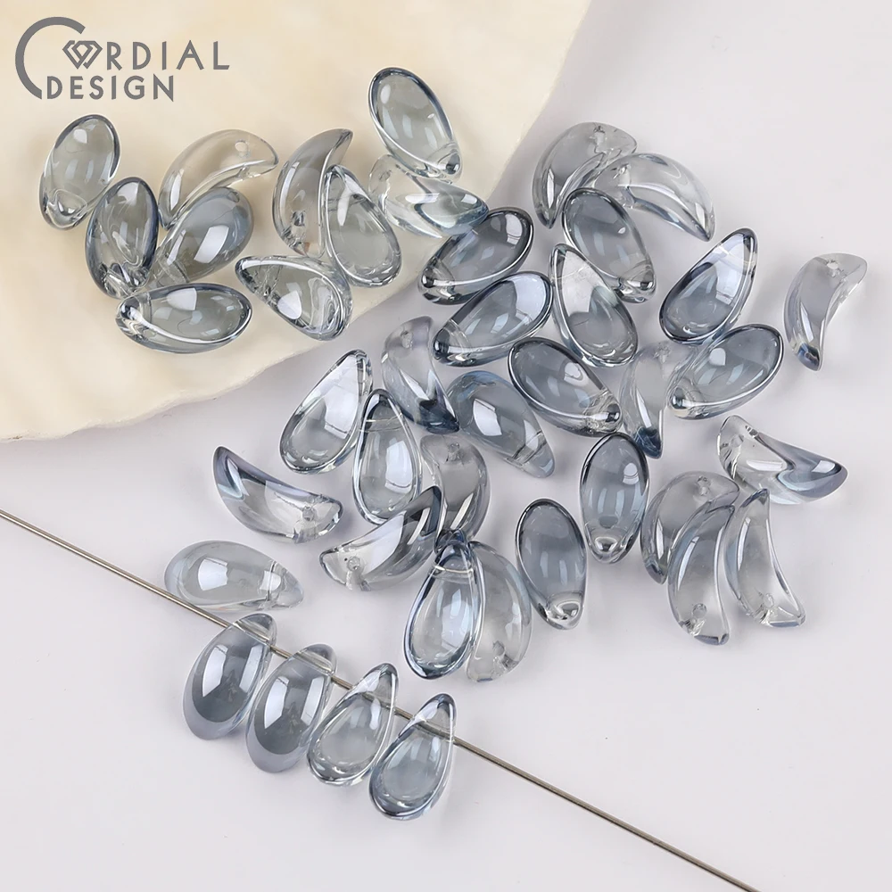 Cordial Design 6*13MM 400pcs Beads Making/Aurora Effect/DIY Glass Bead/Hand Made/Petal Shape/Jewelry Findings & Components - cordial