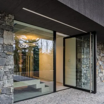 모던 하우스 맞춤형 외관 이중 유리 알루미늄 피벗 문짝