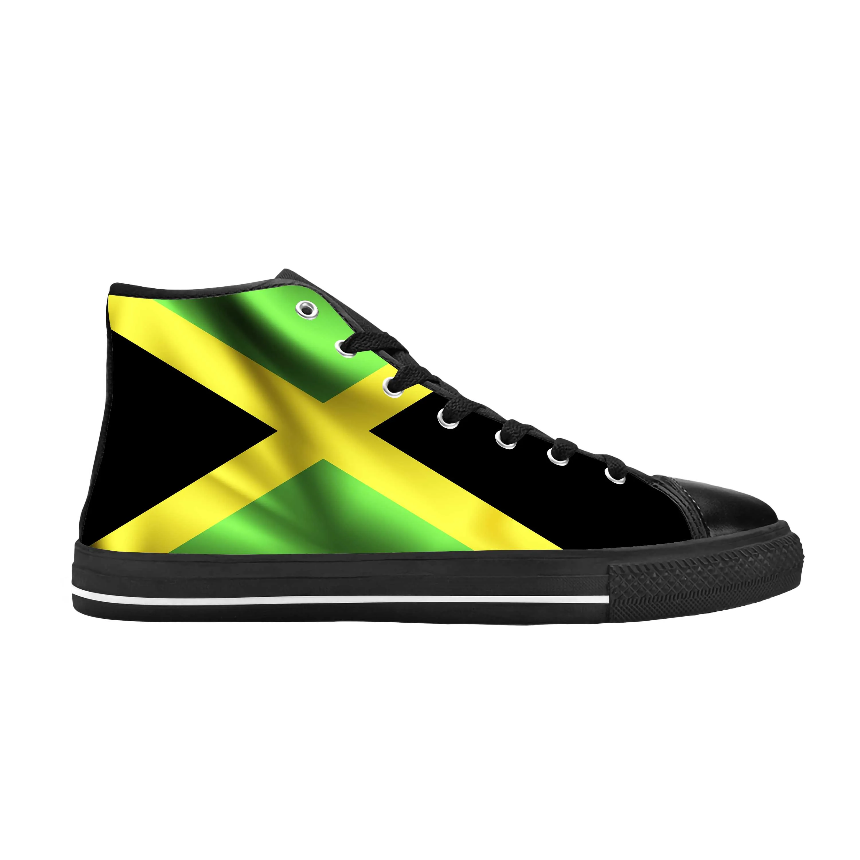 

Jamaica Jamaican Lion Flag Patriotic Pride Funny Casual Cloth Shoes High Top Comfortable Breathable 3D Print Men Women Sneakers