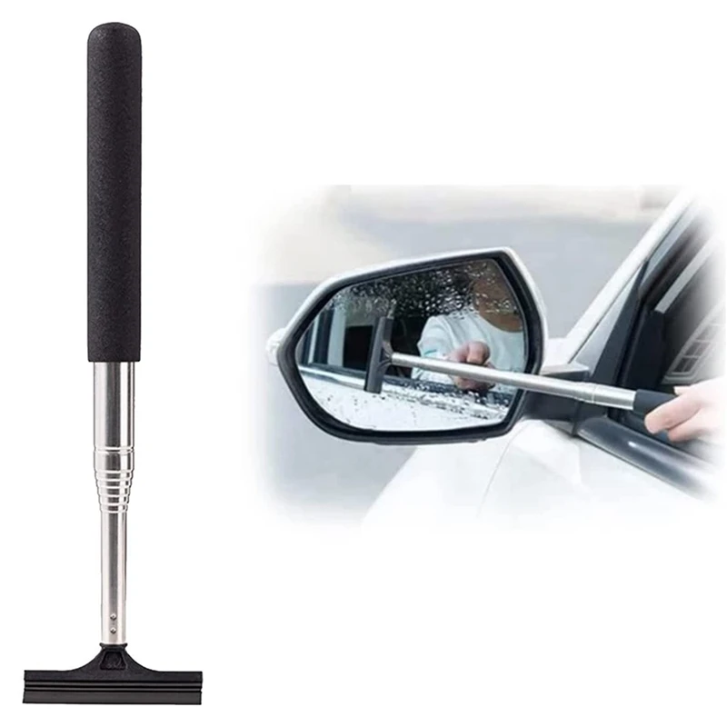 

Car Retractable Rearview Mirror Wiper Adjustable Car Rearview Door Mirror Brush Mirror Wiper With Layered Brush Head