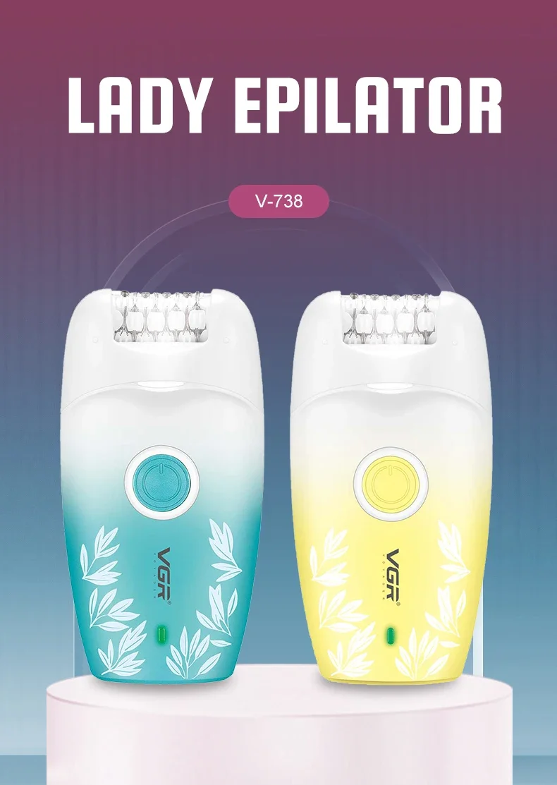 Description Picture 2 of itemVGR Hair Remover Professional Epilator Rechargeable Female Epilator Plastic Trimmer Digital Display Hair Remover Women V-738