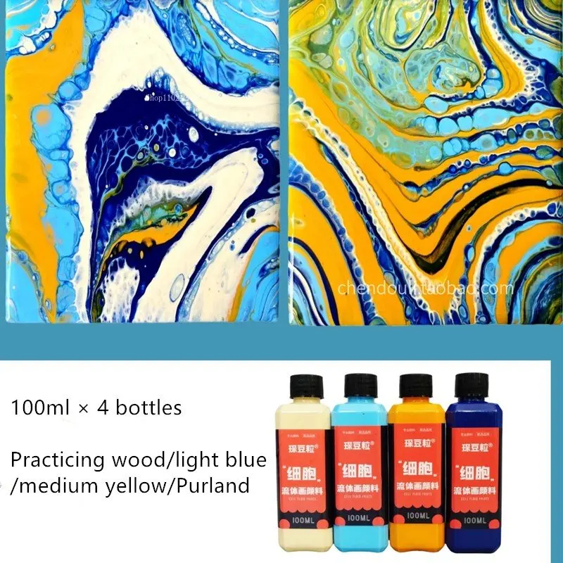 Silicone Cell Fluid Paint Set  Acrylic Cell Fluid Paint Set -  100ml/bottled Paint - Aliexpress