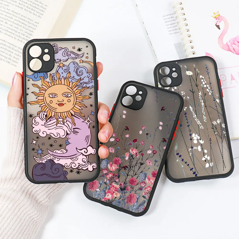 Case Transparent Iphone 11 Flower Case Iphone 11 13 14 Pro Max 12 7 8