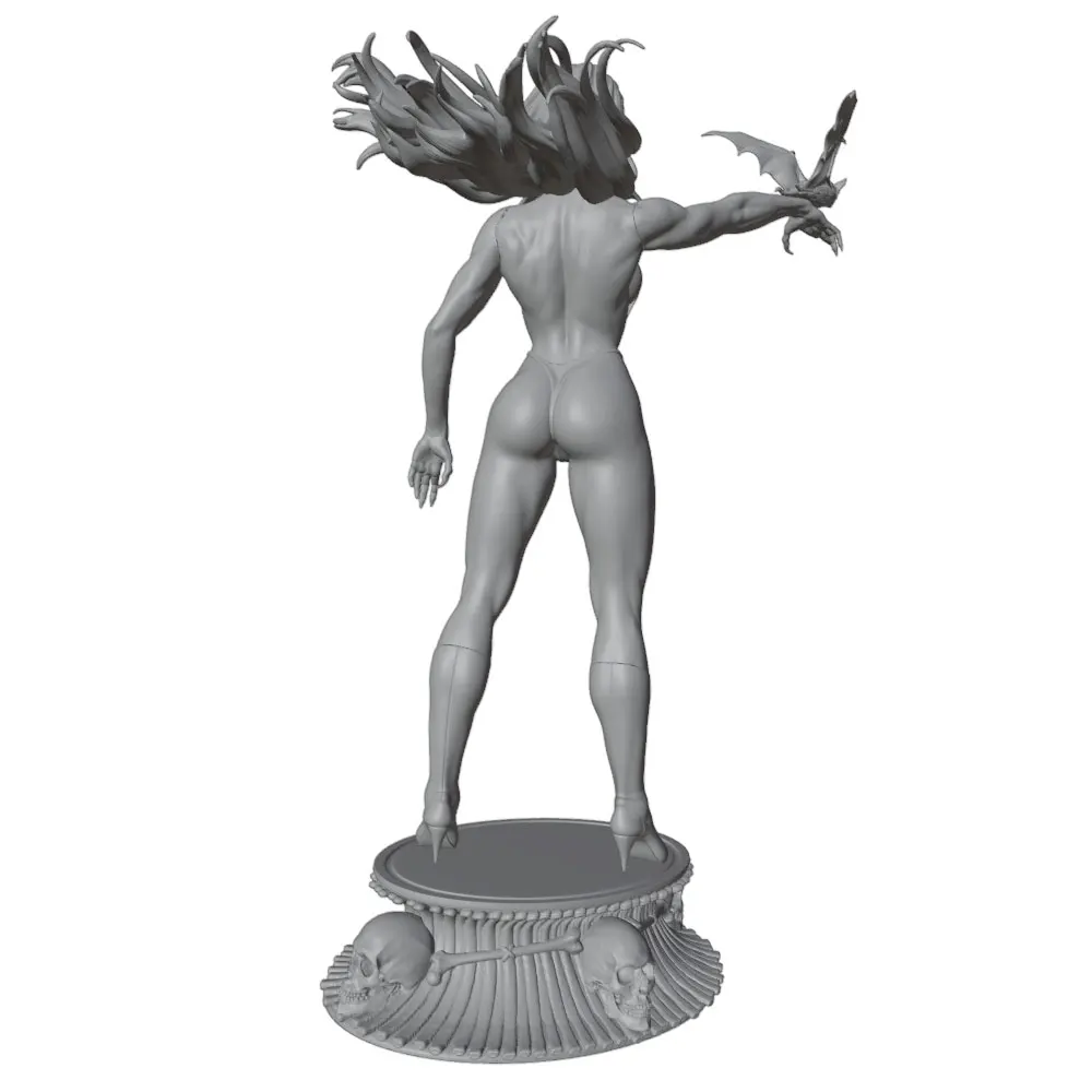 1/24 Anime Character DIY Unassembled Miniature Figurine - Gray 3D Printed Collectible Statue
