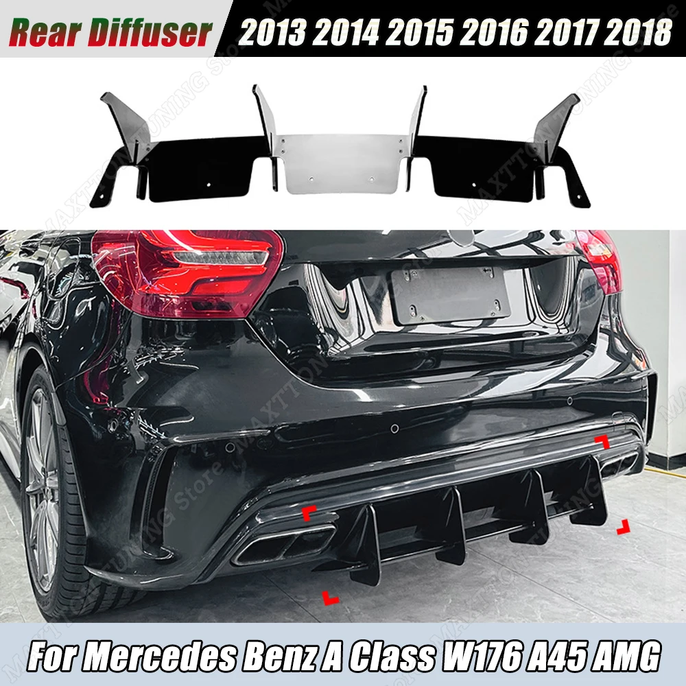 

Диффузор для заднего бампера Mercedes Benz A Class W176 A45 AMG 2013-2018, сплиттер для спойлера, аксессуары для модификации внешней части автомобиля