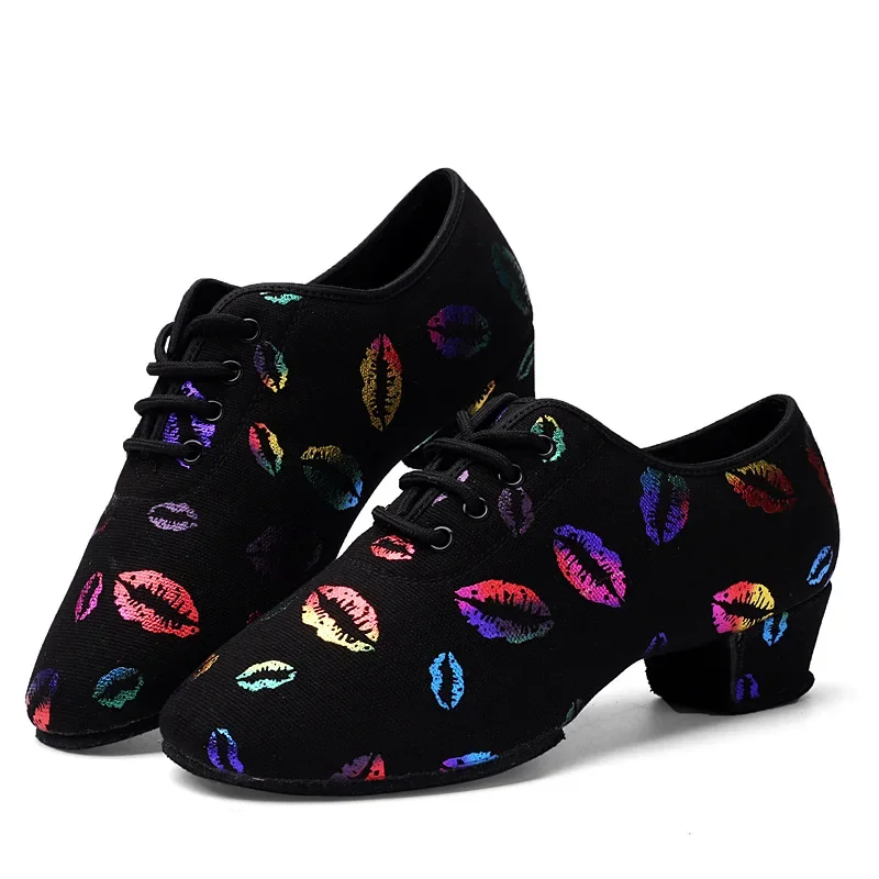 High Heel Dance Shoes Sneakers For Women Ballroom Latin Dance Shoes Kids Adult Size Close Toe 5cm Heel Training Shoes 3.5cm 2