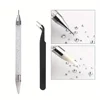 Dual-Ended Rhinestone Picker Pen With Tweezer Set Point Drill Wax Pencil Sticking Picking Dotting Jewelry Tools Decoration Kit 1