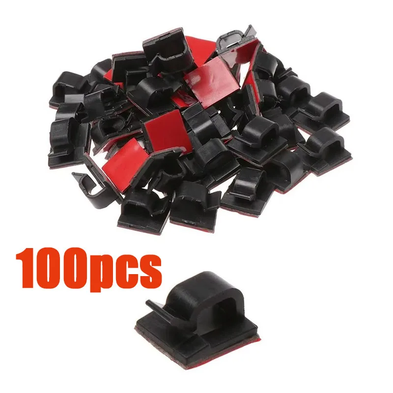 10/50/100pcs Charging Data Cable Network Cable End Clamp Power Cable Fixing Clamp Self-Adhesive Pipe Cable Positioning Clamp
