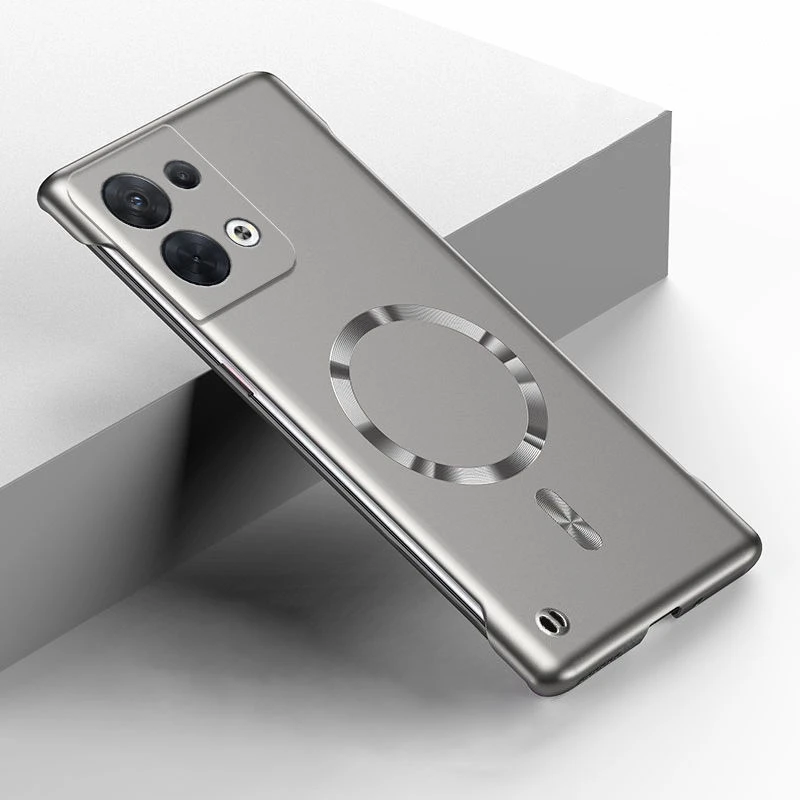 Sleek Magnetic Frameless Metal Phone Case with Matte Finish