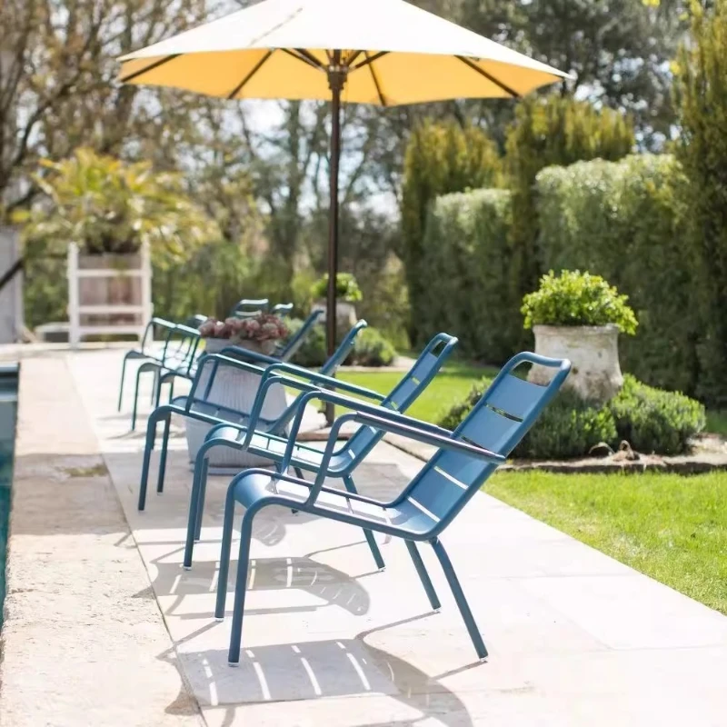 Outdoor Table and Chair Set Premium Patio Lounge Garden Terrace Villa Hotel Iron Relaxing Furniture Backyard Seating Combination