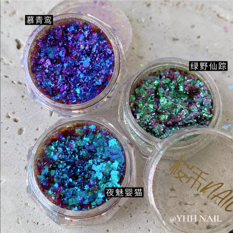12 Colors chameleon glitter flakes for manicure