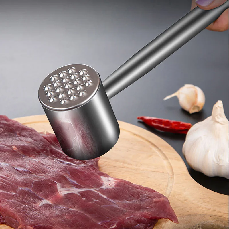 Martillo de acero inoxidable para el hogar, ablandador de carne suelta,  maza para carne, carne tierna - AliExpress