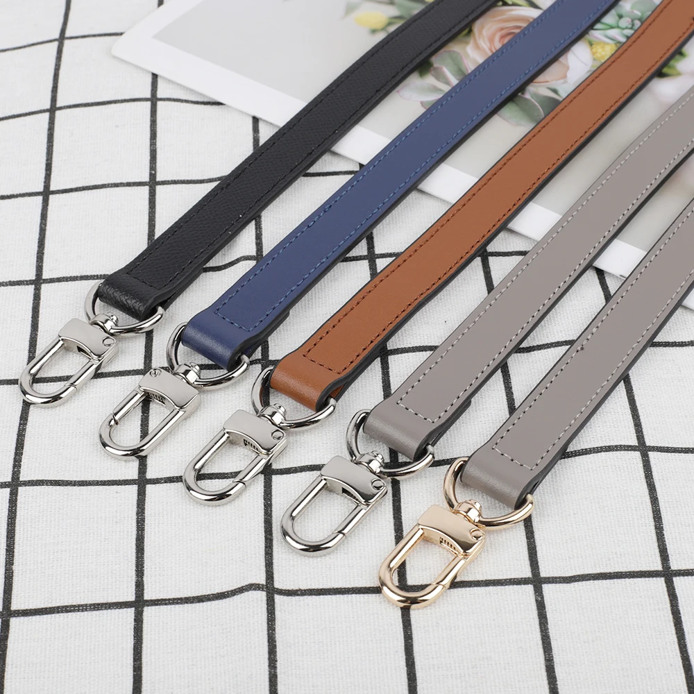 Genuine Leather Bag Strap With Silver Gold Hardware Shoulder Strap Handbag Strap For Obag Handle High Quality Bag Accessories