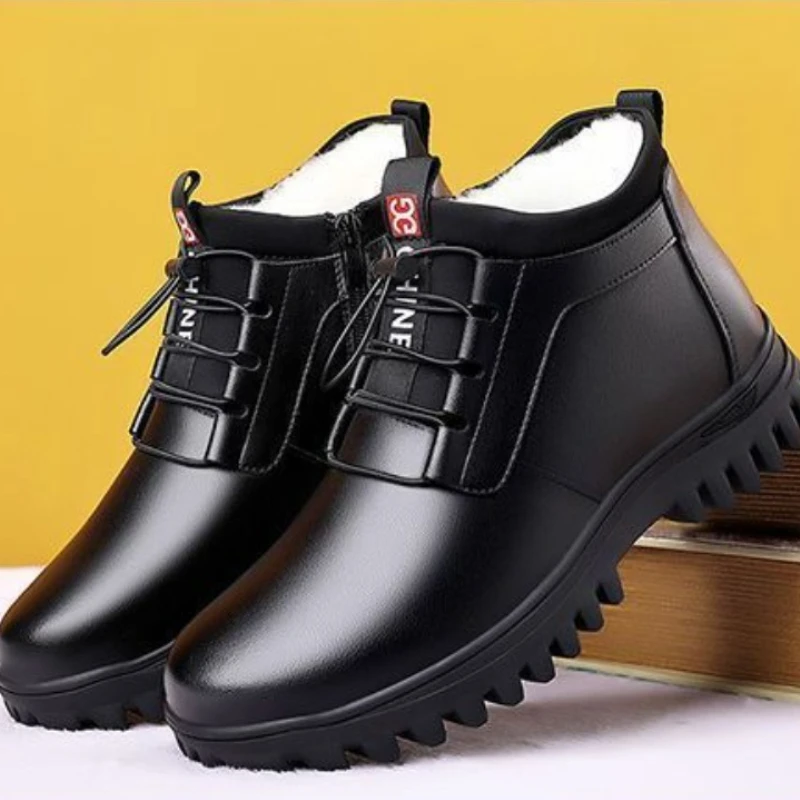 Herbst- und Wintermode im neuen Stil mit warmen Plüsch-High-Top-Herrenstiefeln für den Außenbereich, bequeme und vielseitige lässige Herrenstiefel – Detail 8