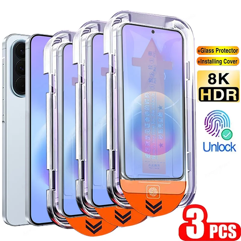 3PCS Dust-Free Tempered Glass Screen Protector with Oleophobic Coating