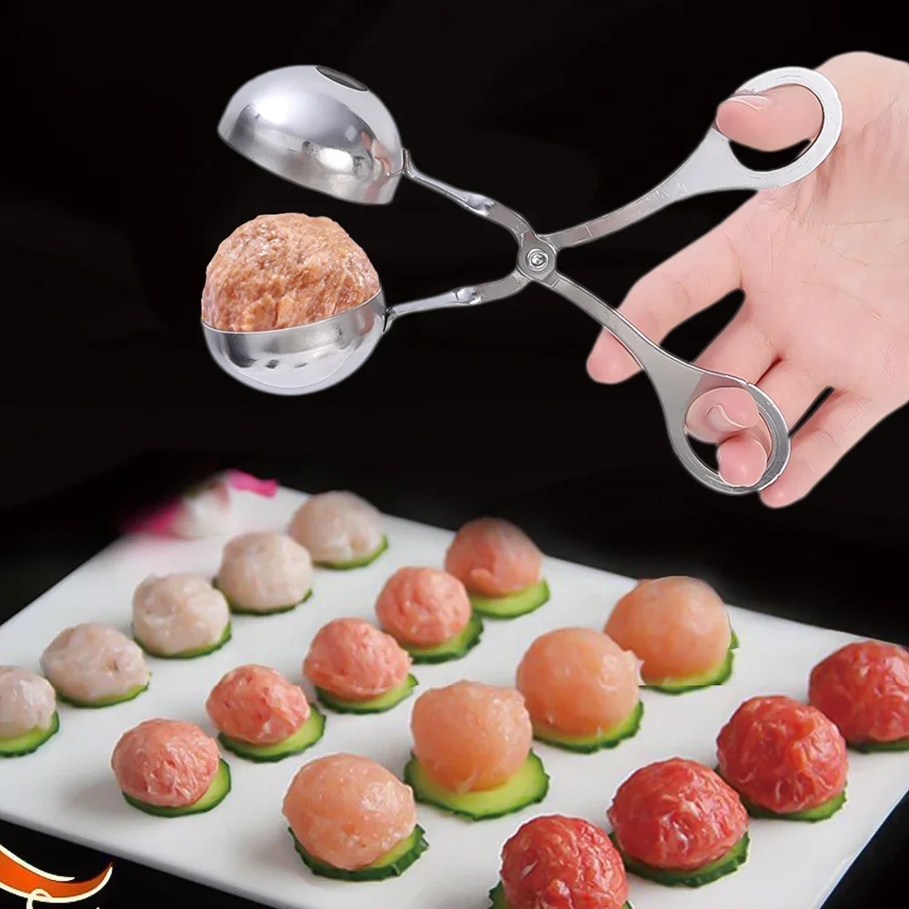 Big Meat Ball Maker Tool Stainless Steel Clip Round Rice Ball Shaper Spoon Meatball Making Mold Non Stick Stuffed Kitchen Gadget