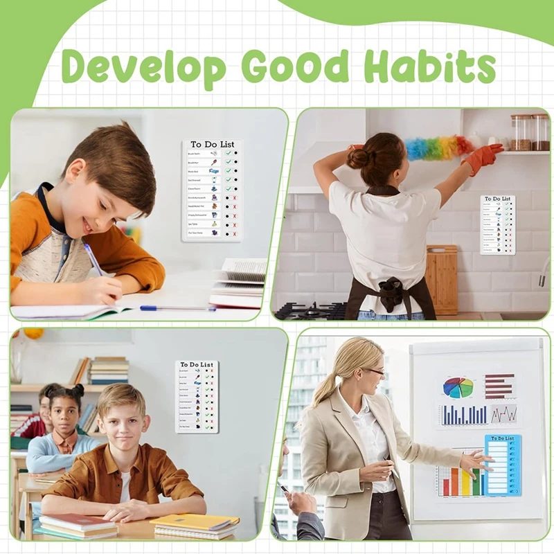 Chore Chart Set For Kids-Daily List Board,Family Daily Planner,Message Board With Slider For Classroom,Home Travel