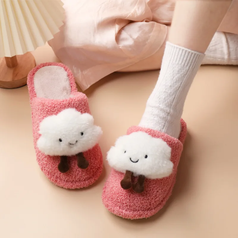 

Spring New Couple Home Slippers Comfortable Soft Unisex Indoor Furry Slippers Non-slip Women Men Flat Bedroom Shoes Cotton Slide