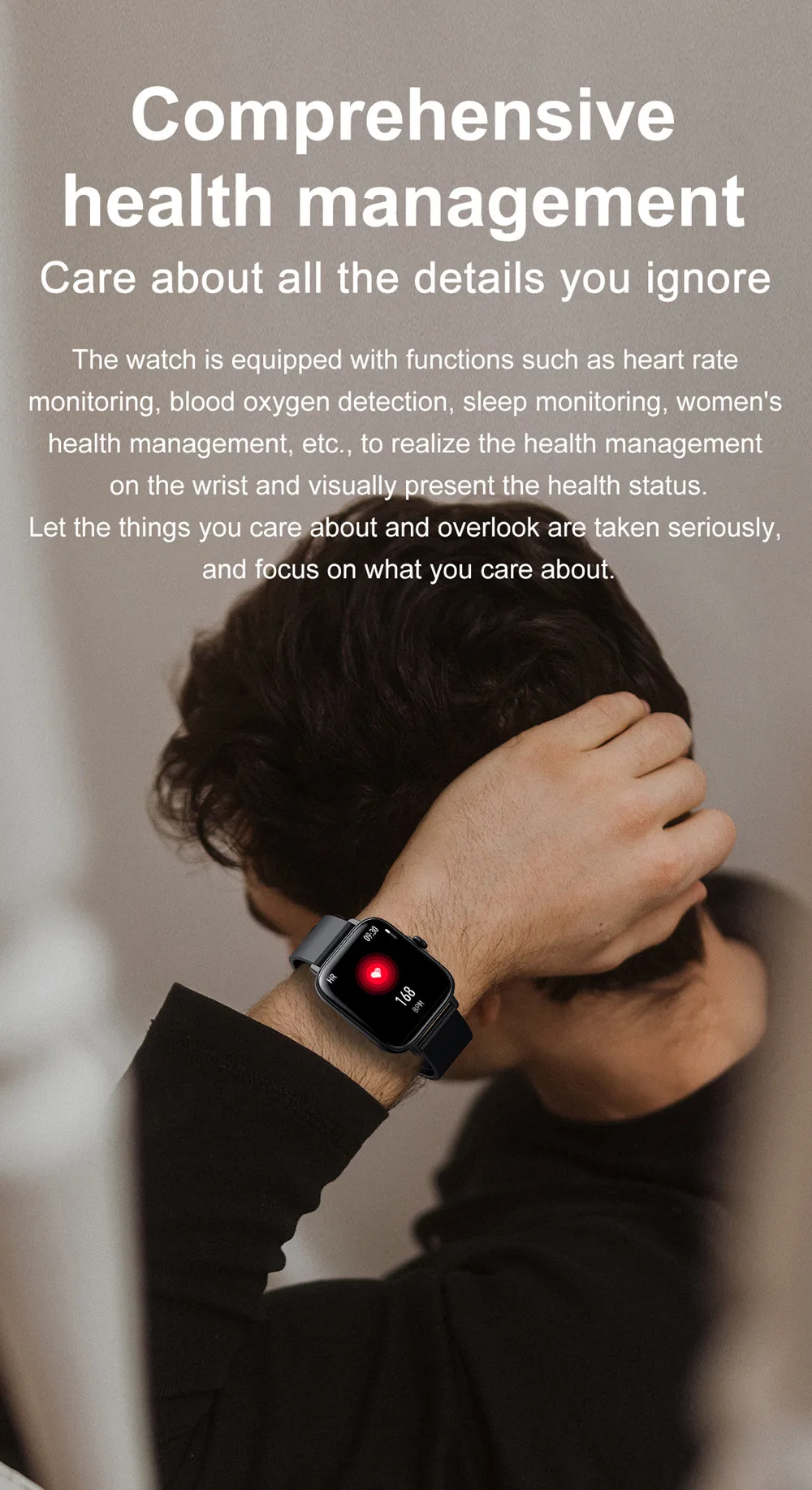 T46S Men's Smart Watch Sports Fitness Tracker Bluetooth 5.0 Call Watch Heart Rate Blood Pressure Monitoring Waterproof Bracelet