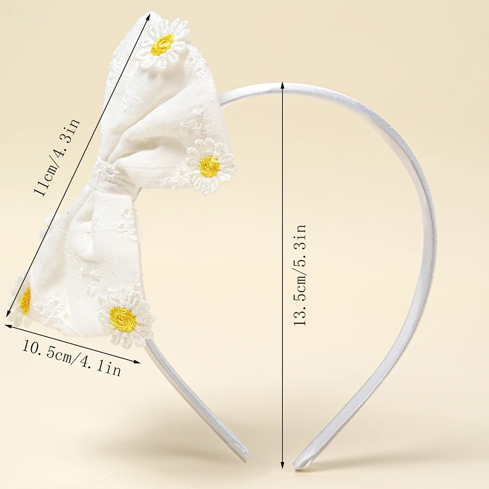 2 pc Gänseblümchen Haars pangen Mädchen weiße Schleife Haars pangen einfache Blume Haarschmuck Haars pangen für Frauen und Mädchen Kopf bedeckungen – Detail 4