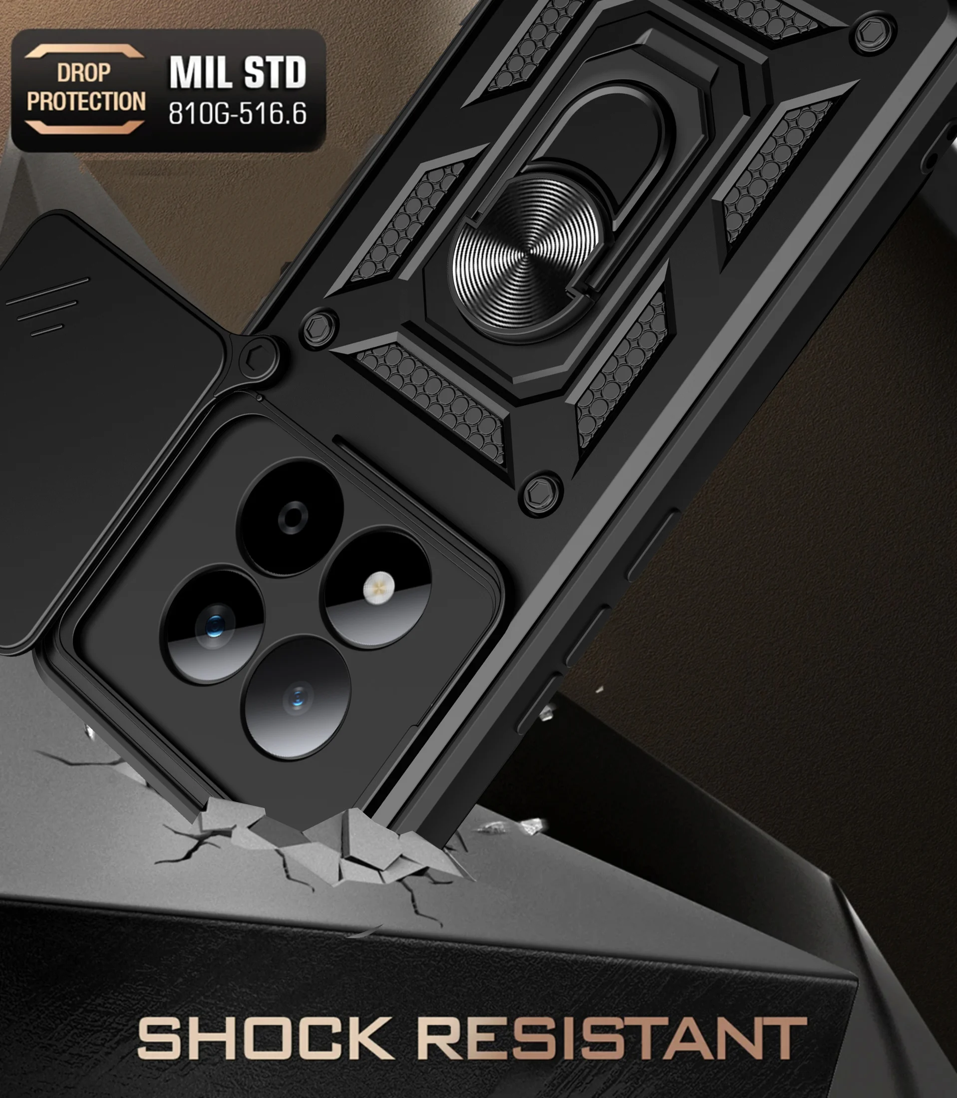 Shockproof Dual Layer Case with Lens Protective Ring