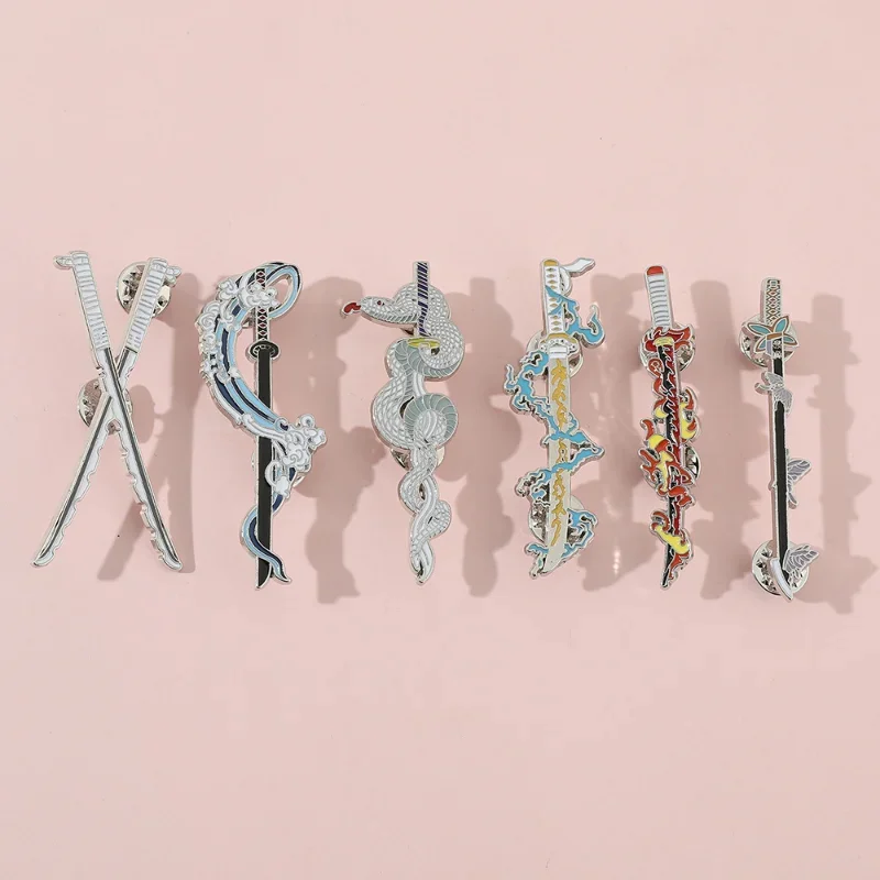 Enamel Pins Demon Slayer Katana Badges