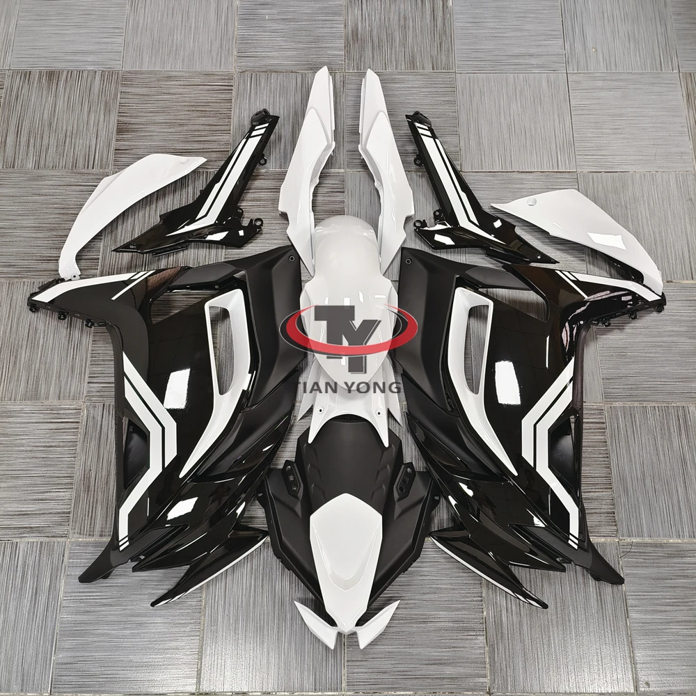 

Мотоцикл для Ninja650R Ninja650 2021-2023 полный комплект обтекателей инъекция кузов капот яркий черный белый цветочный узор