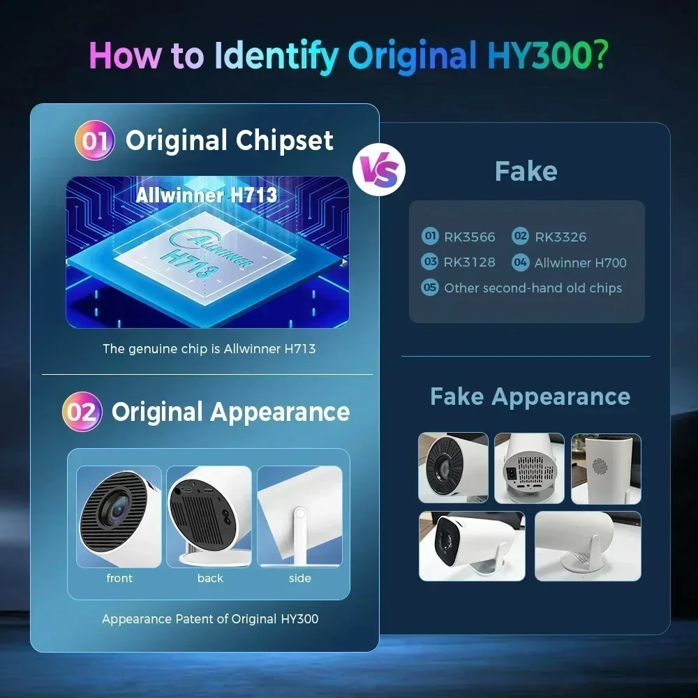 스마트 HY300 프로젝터 1080P HDR10 4K 지원 휴대용 미니 WiFi 블루투스 프로젝터 스크린 미러링 야외 영화관
