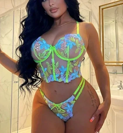 Sexy Lace Hollow out See through Floral Embroidery Underwear Cross Border Popular Transparent Design Sensual Sleepwear Nightgown