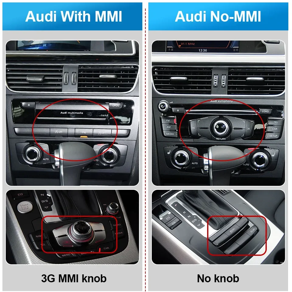 アウディ用AndroidAutoインターフェース,マルチメディアマップ,ミラー 