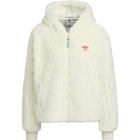Adidas officiel véritable trois rayures nouvel an fausse fourrure manteau de mode pour femme IX4225 5