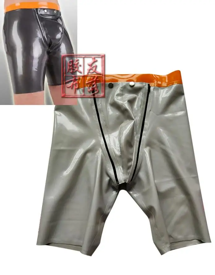 

Латексные шорты с открытой промежностью, кольцевой промежностью, мужские резиновые шорты на заказ