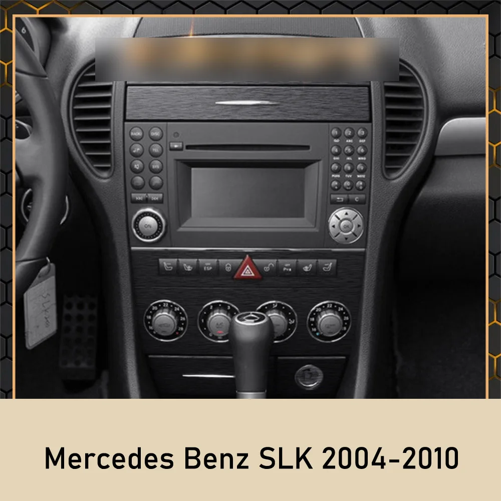 Manija de puerta de Panel de Control Central Interior para Mercedes Benz SLK, calcomanías adhesivas de fibra de carbono, accesorios de estilo de coche, 2004-2010