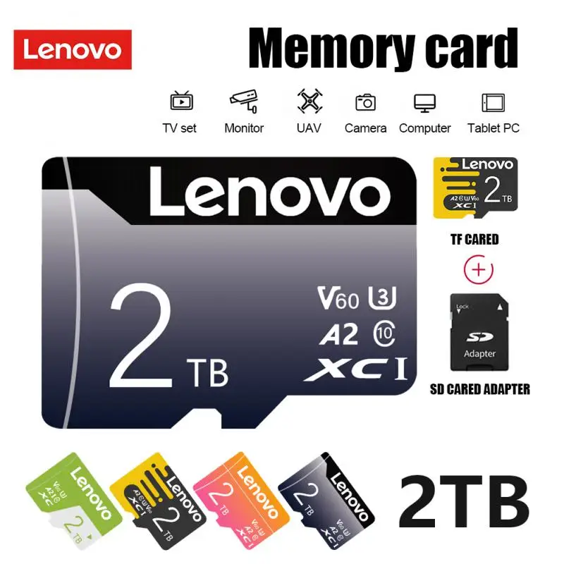 Originale Lenovo Sd 2Tb Micro Tf Mini Sd Card Ad Alta Velocità Tf Sd Memory Flash Card Per Telefono/Computer/Fotocamera Dropshipping