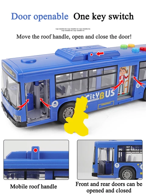 High quality plus size drop-resistant bus bus bus children 3 years old 6 baby simulation inertia bus model toy 4