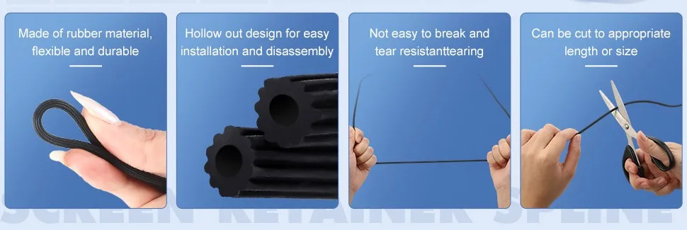5M Silikonkautschuk-Dichtungsstreifen aus Aluminiumlegierung, Kunststoff, Stahl, für Fenster, Tür, Schichtung, Wind, Anti-Mücken-Dichtung, Hardware – Detail 2