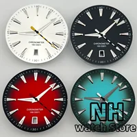 NH 33MM A150 Watch Dial And Hand Set 6 O'clock Date Window Green LuminouSuitable For NH35 Movement Replacement Watch Parts