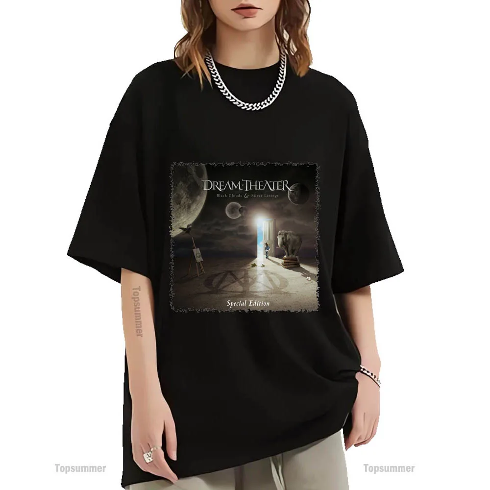 Black Clouds & Silver Fodere Album T Shirt Dream Theater Tour T-Shirt Uomo Vintage Harajuku 100 Cotone Magliette Top