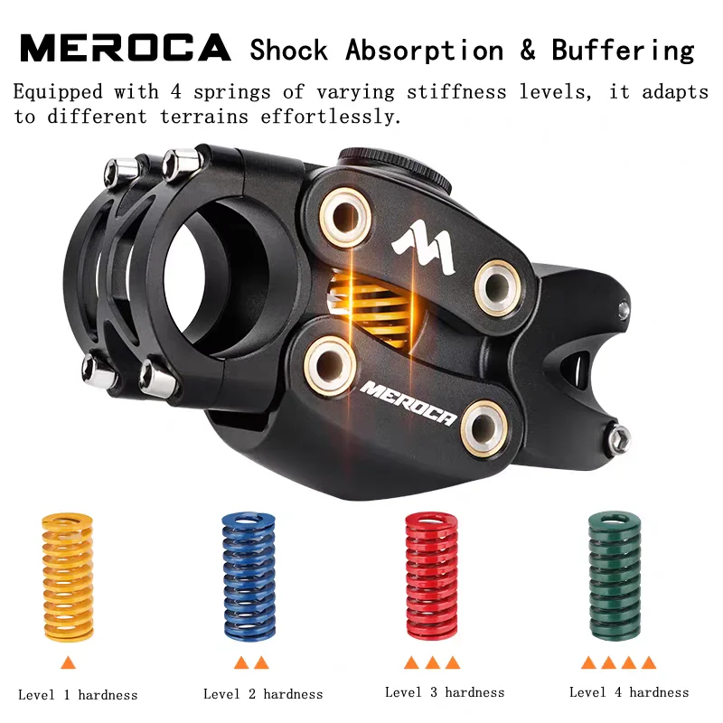 MEROCA Suspension Stem MTB High Strength Aluminum Alloy Stem with Shock Absorption 31.8mm*28.6mm Bicycle Stem