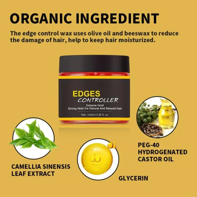 Thick Edges Styling Gel Edges Control Hair Gel Control Wax for Woman T4MB