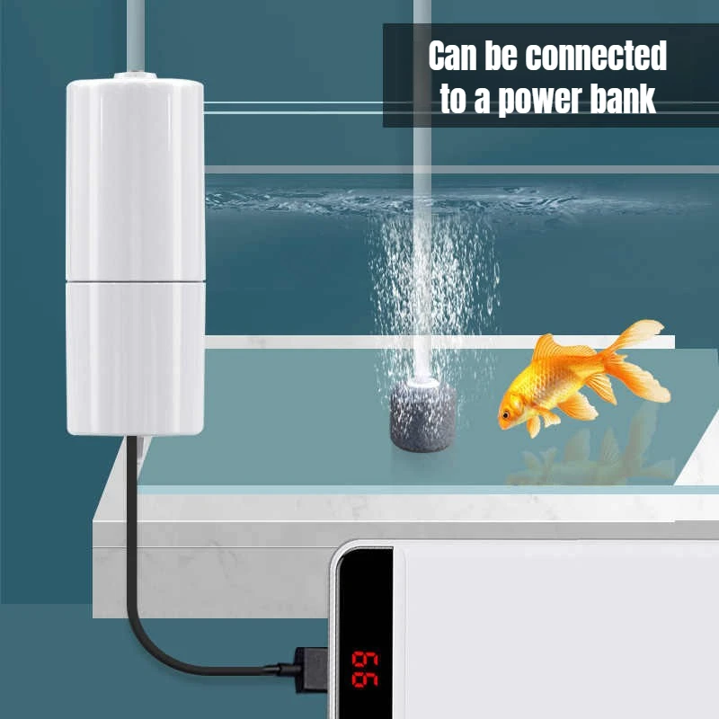 Mini Aerator Portable Fish Tank Accessories Aquarium Oxygen Air Pump USB Small Oxygenator for Fish Tank Silent Air Compressor 2