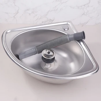 RV Kitchen Sink Stainless Bathroom Basins Camper Vegetable Corner Motorhome Bar Steel Small Single Bowl Drop Tub 1