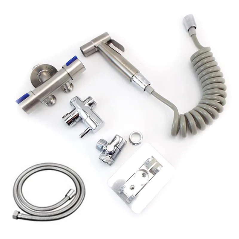 Bidet Handbrause Set Edelstahl - Toiletten Duschkopf Mit 3-Wege Hahn