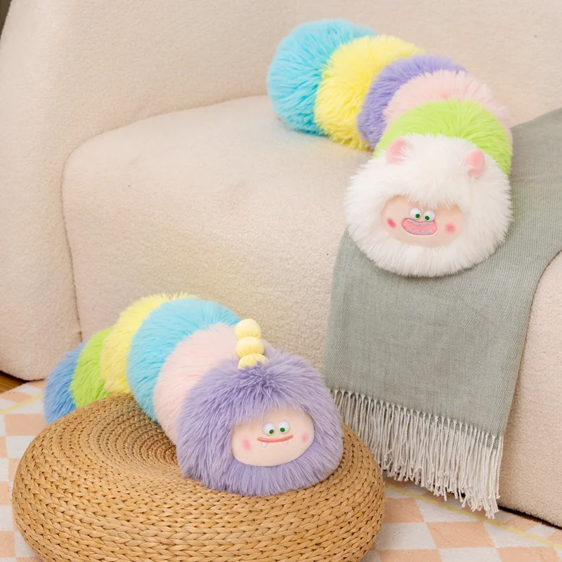 70cm Kawaii Little Monster Caterpillar Plush Stuffed Toys Cartoon Long Pillow Caterpillar Animals Dolls for Children Girls Gifts