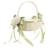 Wedding Ceremony Decoration Flower Girl Basket Rustic with Handle Petal Handheld Small Bowknot Fabric Stunning 5