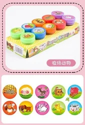 10-Pack Assorted Self-Inking Stamps for Kids - Fun & Creative Toy Stamps for Crafting and Decorating (10pcs farm animals)
